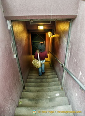 Steps down to the Paris Sewer Museum